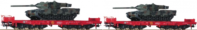 Set of 2 Heavy duty Flat cars with Leopard 2A6 MBTs<br /><a href='images/pictures/Roco/179183.jpg' target='_blank'>Full size image</a>